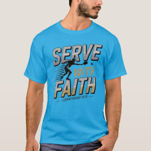 Dien Met Geloof Christelijk Pickleball T-Shirt