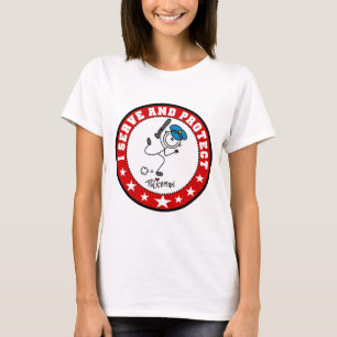 Dienen en beschermen politieagent t-shirt
