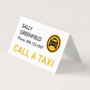 Dienst rijden met gele taxi's visitekaartjes