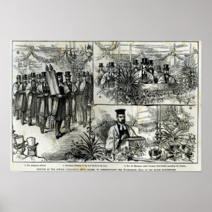 Dienst van de Joodse Synagogue Poster