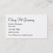 Diensten in verband met klaspet visitekaartje (Achterkant)