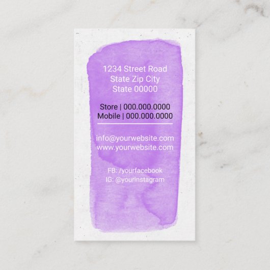 Diensten op het gebied van kinderverzorging / Sitt Visitekaartje (Achterkant)