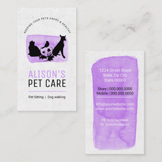 Diensten op het gebied van kinderverzorging / Sitt Visitekaartje (Voorkant / Achterkant)