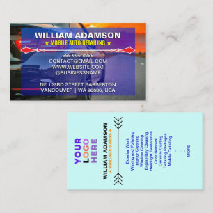 Diensten van Auto Detailing, Auto Reparatie Logo Visitekaartje