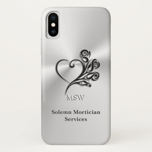 Diensten van begrafenisondernemers, hart en Rozen Case-Mate iPhone Case (Achterkant)