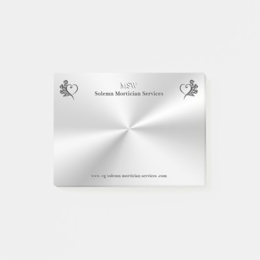 Diensten van begrafenisondernemers, hart en Rozen Post-it® Notes (Voorkant)