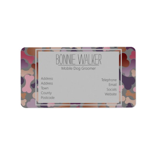 Diensten voor gezelschapsdieren van hondenbeendere etiket (Voorkant)