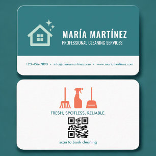 Diensten voor het schoonmaken van huizen QR-code p Visitekaartje