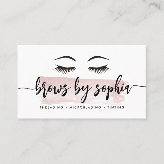 Diensten voor Roos Waterverf Brow Visitekaartje (Voorkant)