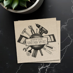 Diensten voor thuisverbetering en reparatie vierkante visitekaartje