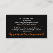 Diensten voor thuisverbetering en reparatie visitekaartje (Achterkant)