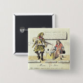 Dienstreizen van de 17e eeuw vierkante button 5,1 cm (Voorkant /achterkant)