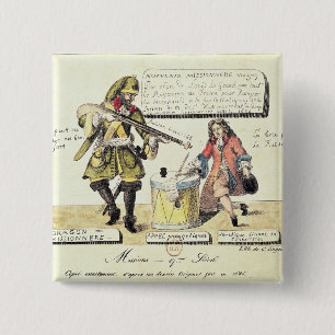 Dienstreizen van de 17e eeuw vierkante button 5,1 cm