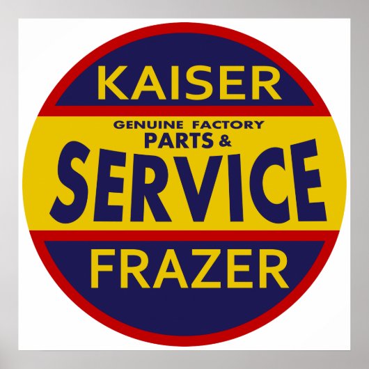  dienstteken Kaiser Frazer rood/blauw Poster (Voorkant)