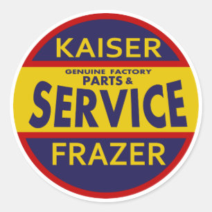 dienstteken Kaiser Frazer rood/blauw Ronde Sticker