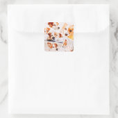 Dient Moderne Eenvoudige Aangepast 6 Afbeeldingen  Vierkante Sticker (Tas)