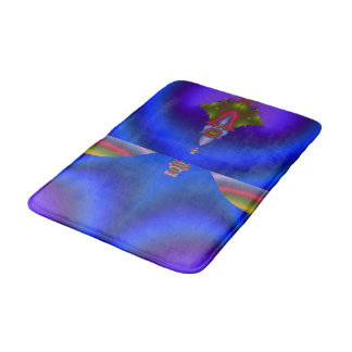 Diep blauwachtig fractal badmat