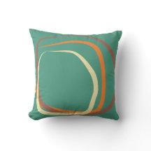 Diep Blauwgroen Kussen w / stoffig roze, sinaasapp