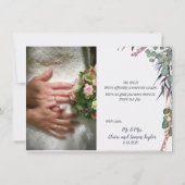 Diep bordeauxrood en Roze Wilde Bloemen Bedankkaar (Achterkant)