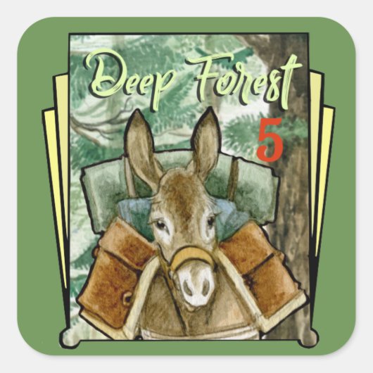 Diep bos 5 vierkante sticker (Voorkant)