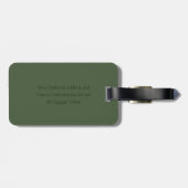 Diep bosgroen koeienleder textuur monogram bagagelabel (Achterkant horizontaal)