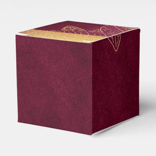 Diep Bourgondië en Goud Bedankdoosjes (Voorkant Zijde)