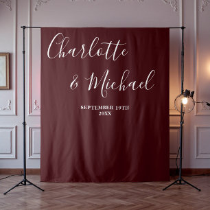 Diep Bourgondië Schrift Minimalistische Trouw Acht Wandkleed