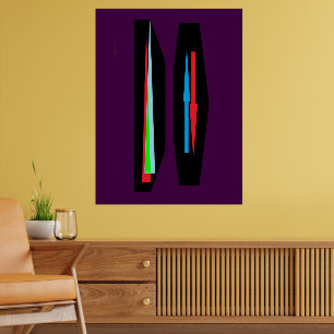 Diep donker mysterieus paarse kunst design modern poster