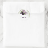 Diep- en lichte paarse bloemen groen ronde sticker (Tas)