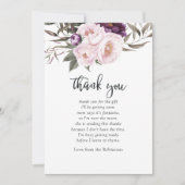 Diep fluwelen bloem Baby Shower bedankt Kaart (Voorkant)