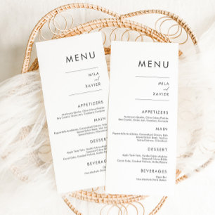 Diep grijs en wit Modern Minimal Wedding Menu