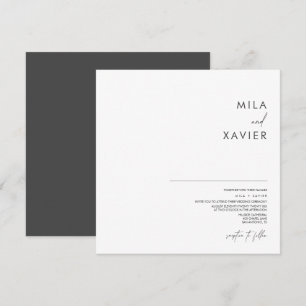 Diep grijs & wit   Moderne minimalistische bruilof Kaart