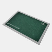 Diep groen met grijze rand op maat deurmat (Schuin)