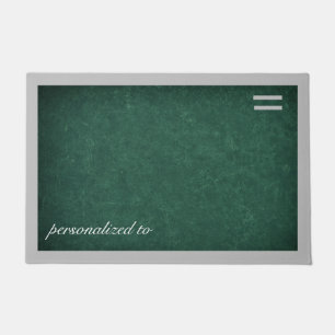 Diep groen met grijze rand op maat deurmat