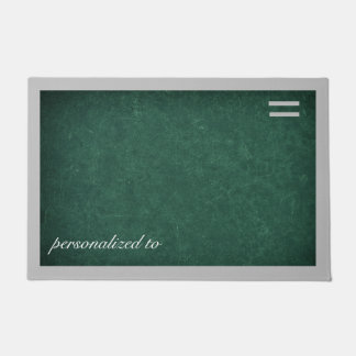 Diep groen met grijze rand op maat deurmat