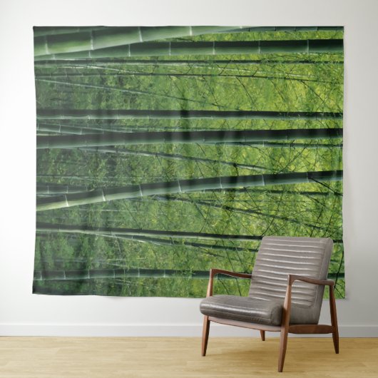 Diep groene bos achtergrond of decor wandkleed (In Situ (horizontaal))