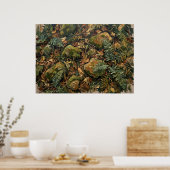 Diep groene bosbladposter poster (Keuken)