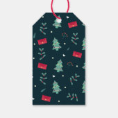 Diep groene kerstbomen perfect cadeaulabel (Achterkant)