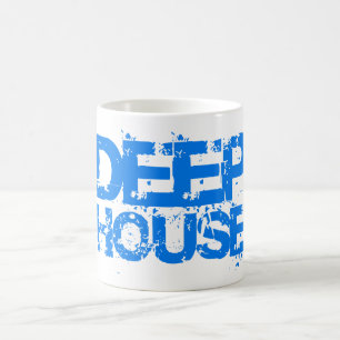 diep-house muziek dj cup of mok blauw design