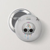 diep in de schedel ronde button 5,7 cm (Voorkant /achterkant)