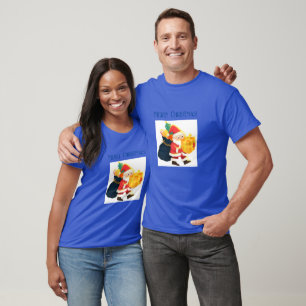 Diep koninklijk Kerstmis Gedrukt Wens Magic-Tee T-shirt