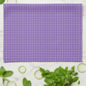 Diep lavendel en wit Windowpane Plaid Theedoek (Gevouwen)