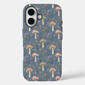 Diep Leigrijs Schimmel Naadloos Patroon Gotisch iPhone 16 Hoesje