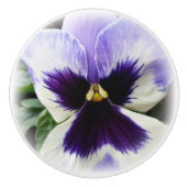 diep paars op witte paniek keramische knop (Voorkant)