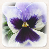 diep paars op witte paniek vierkante kartonnen onderzetter (Voorkant)