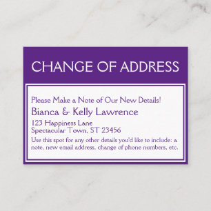 Diep Paars op Witte Verandering van de Kaart van h Visitekaartje