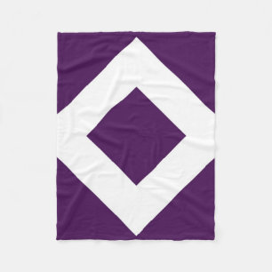 Diep Paarse diamant, witte rand Fleece Deken