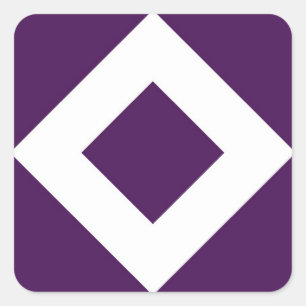 Diep Paarse diamant, witte rand Vierkante Sticker