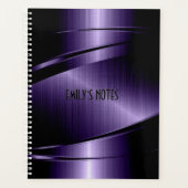 Diep-paarse geometrische ontwerp metallic textuur planner (Voorkant)