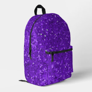 Diep Paarse Glam Nep Glitter Patroon Bedrukte Rugzak